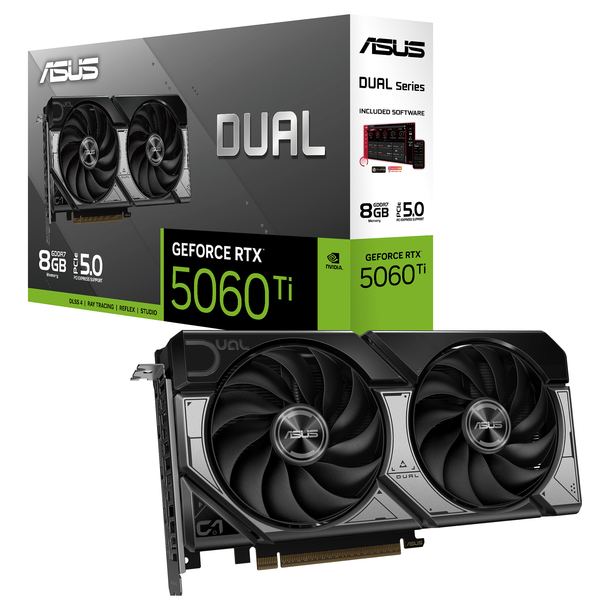 Kartelë Grafike NVIDIA ASUS RTX 5060 Ti 8GB DUAL / GDDR7 - 8