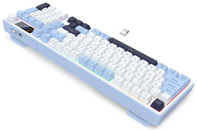 Tastierë Gaming Redragon Aria PRO K527WBL-PRO Wired&Wireless / Membranore / RGB / US - Bardhë/Blu - 3