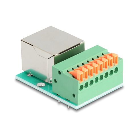 Adapter për Rrjet DeLOCK 90652, Cat.5e, RJ-45 Femër në Terminal 8-Pin, me Butona për Lidhje pa Vegla - 2