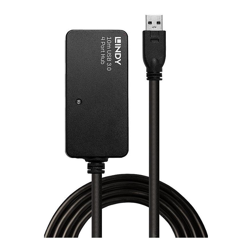 Hubs LINDY 43159, USB 3.0, 4x USB-A, Zgjatuese Aktive, 10m, 5Gbps - Zezë - 2
