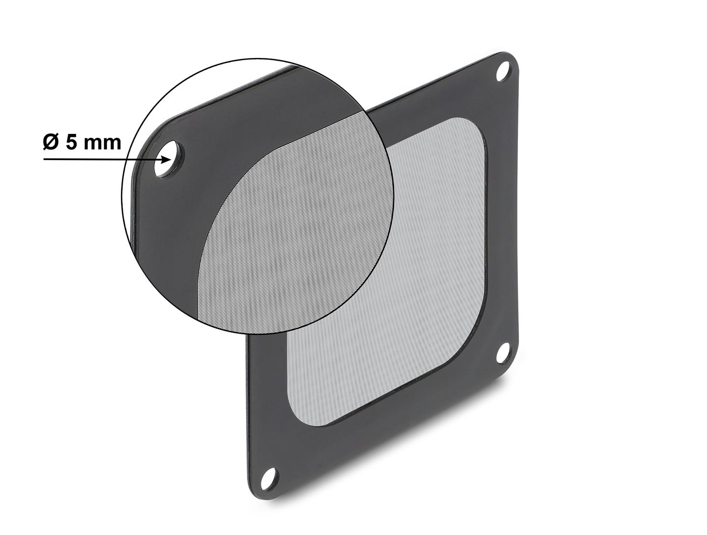 Aksesorë për Ftohës Delock, Grilë me Filtër Pluhuri Magnetik, 80 × 80mm - Zezë