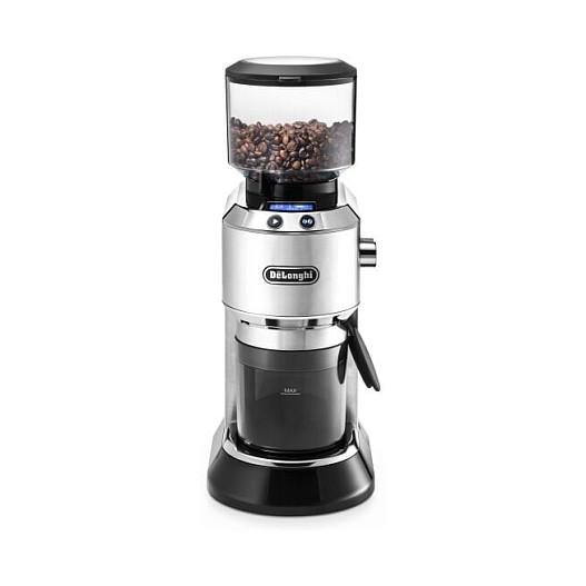 Mulli Elektrik për Kafe De’Longhi Dedica KG 521.M, 150W, 18 Nivele Bluarjeje, Kapacitet 350 g, Ekran LCD - Argjend/Zezë