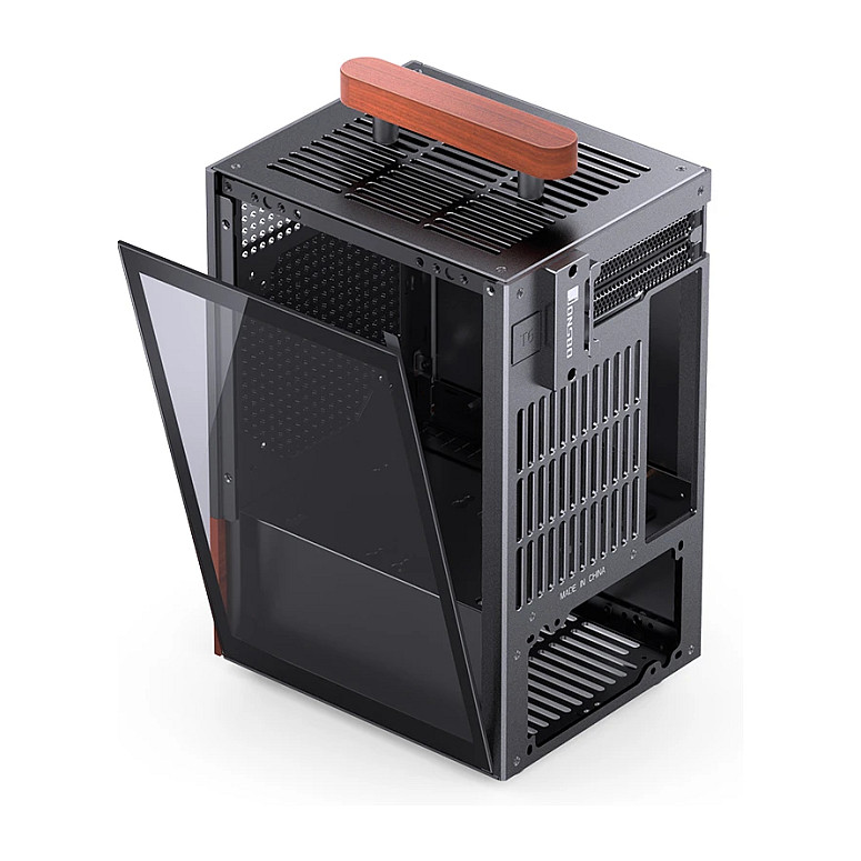 Kasë PC JONSBO T6 / Mini Tower / Mini-ITX / Tempered Glass / Wood - Zezë - 7