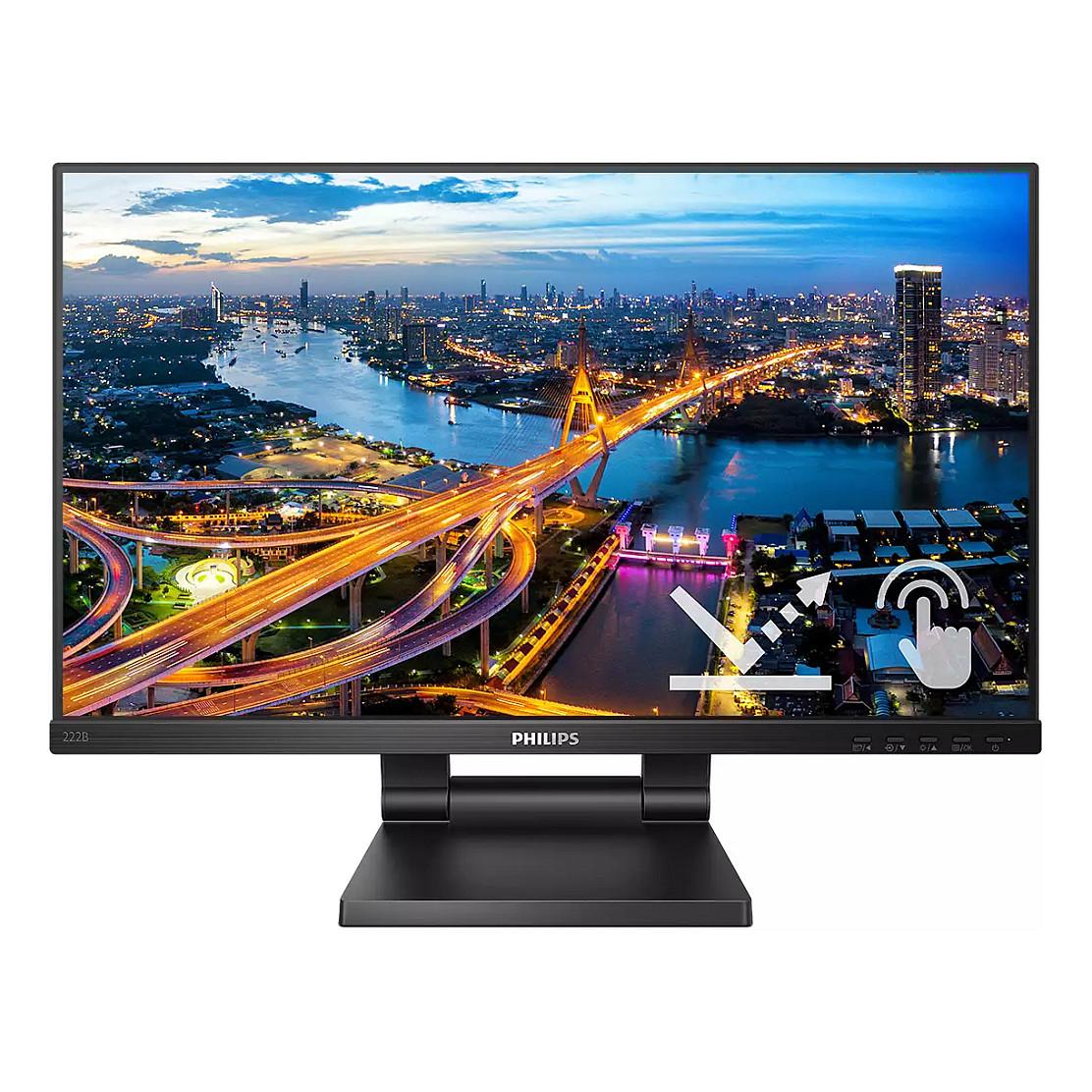 Monitor Philips B Line 222B1TC/00, 21.5", FHD IPS Touch, 75Hz, 4ms, HDMI+DP+VGA - Zezë