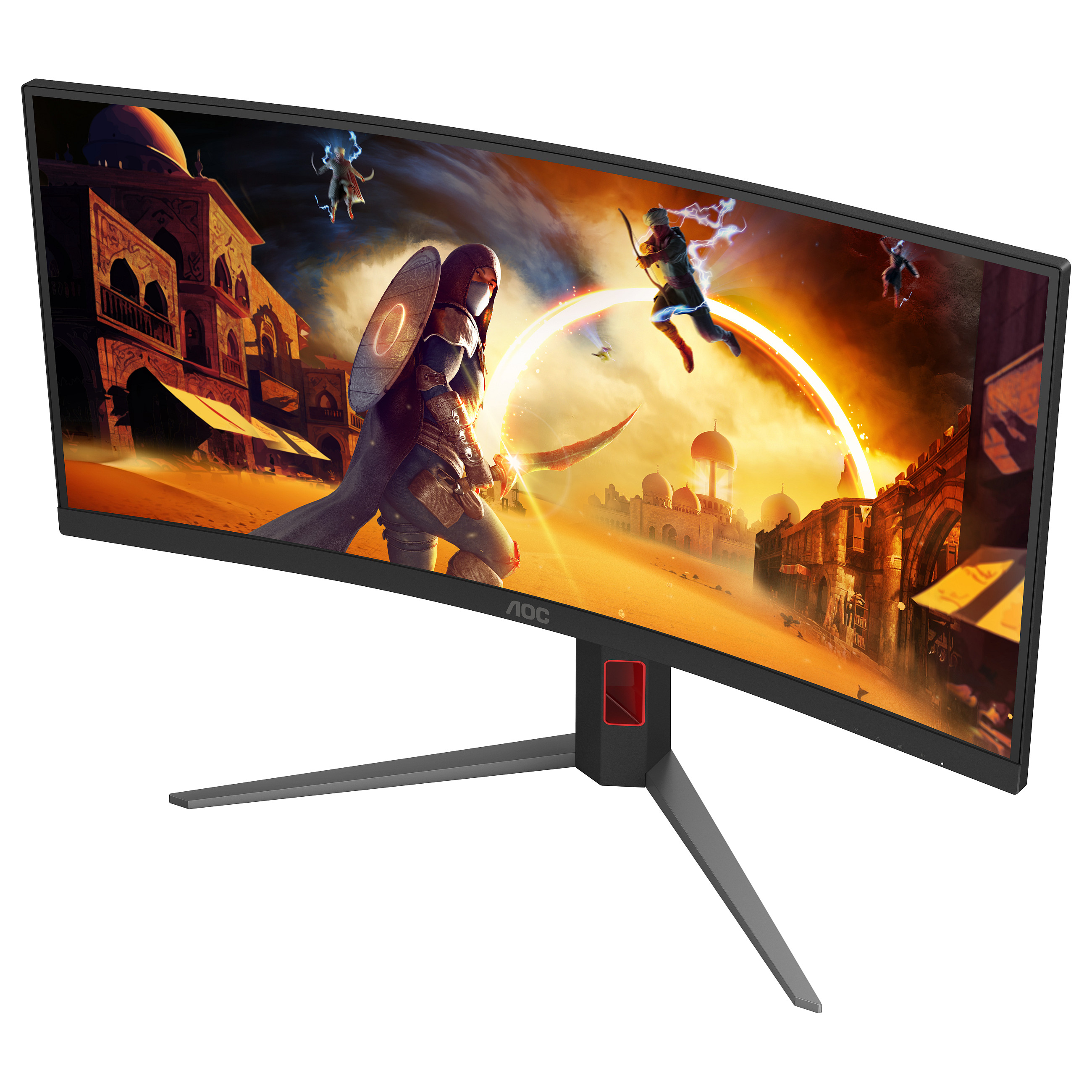 Monitor Gaming AOC G4 CU34G4 / 34" / UWQHD Fast VA Curved / 180Hz / 1ms / HDMI+DisplayPort - Zezë/Kuqe - 5