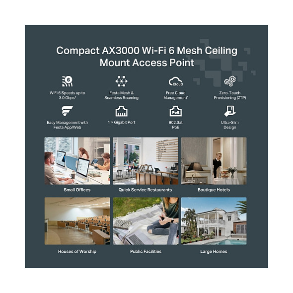 Access Point TP‑Link Festa F65 / AX3000 / Wi‑Fi 6 / Indoor - 5