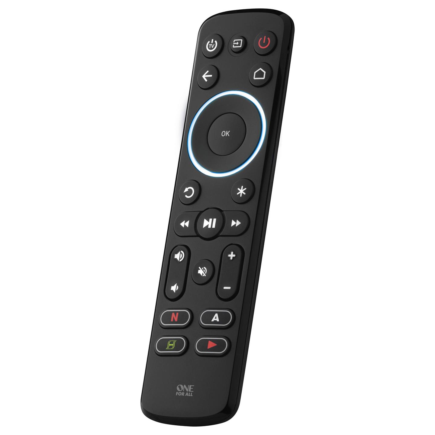 Telekomandë universale One For All URC7935 Streamer, për TV, pajisje audio dhe pajisje streaming, deri në 3 pajisje, taste me ndriçim, funksion mësimi - Zezë - 2