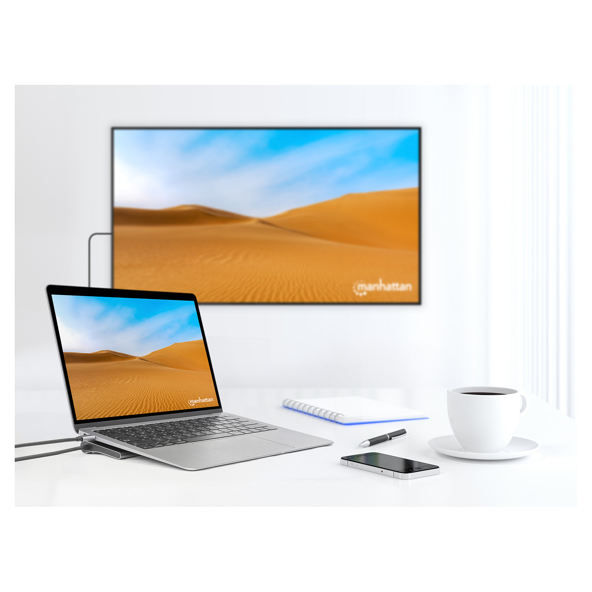 Docking Station MANHATTAN / 12‑in‑1 / 4K / 2×USB‑A / 2xUSB-C / 1×HDMI / 2×DisplayPorts – Argjend - 9
