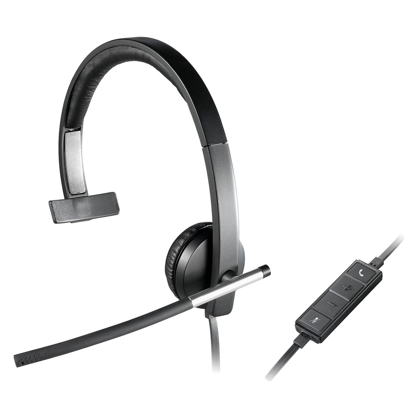 Kufje me kabllo Logitech H650e / Mono / On-Ear / USB-A / 2.1 m - Zezë/Gri - 5