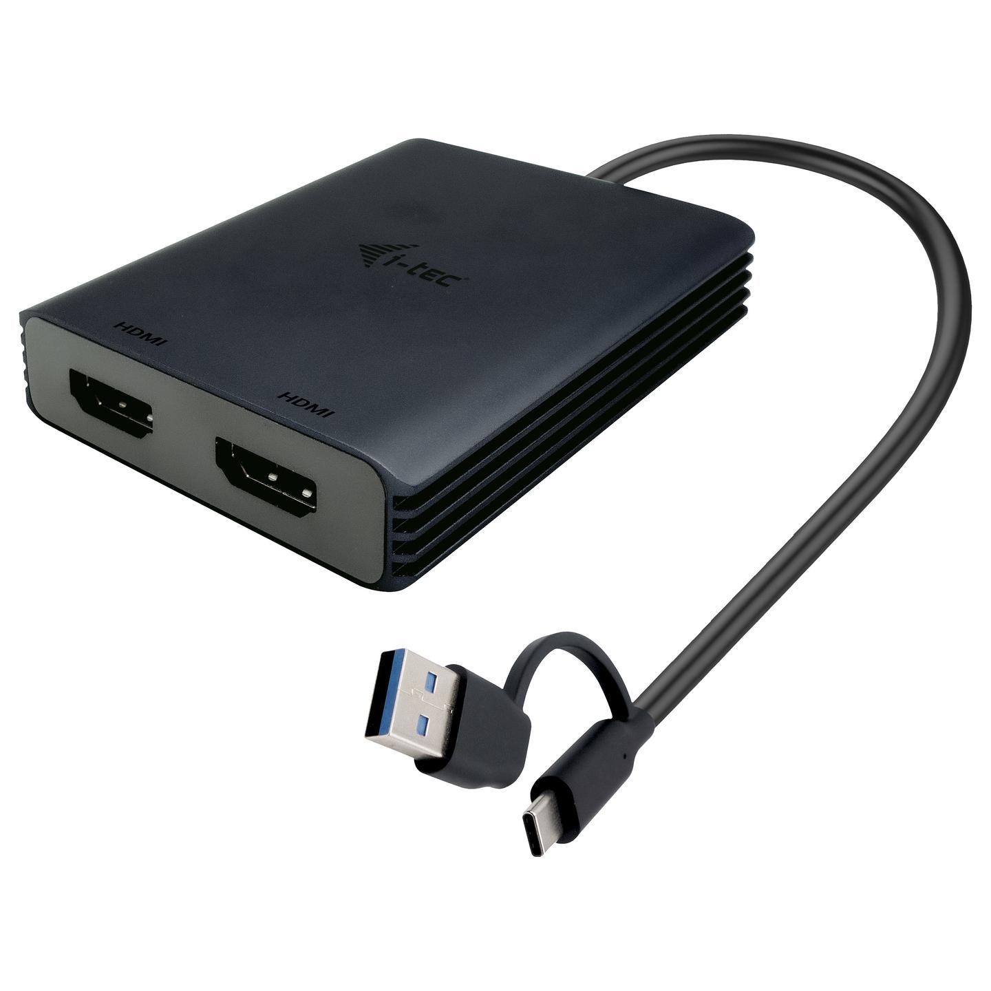 Adapter Video i-tec CADUAL4KHDMI, USB-A/USB-C, 2x HDMI, 4K 60Hz, DisplayLink - Zezë