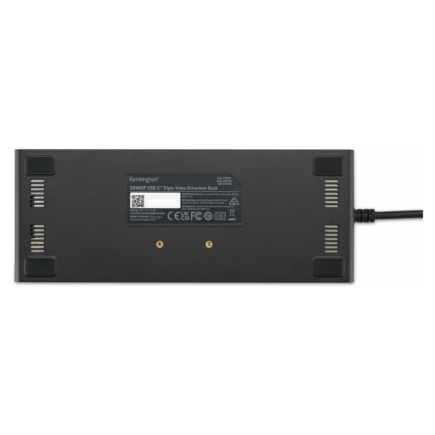 Docking Station Kensington SD4842P EQ, 3× Video, 2× HDMI, DisplayPort 1.4, 2× USB-C, 3× USB-A, Gigabit Ethernet, PD 100 W – Zezë - 5