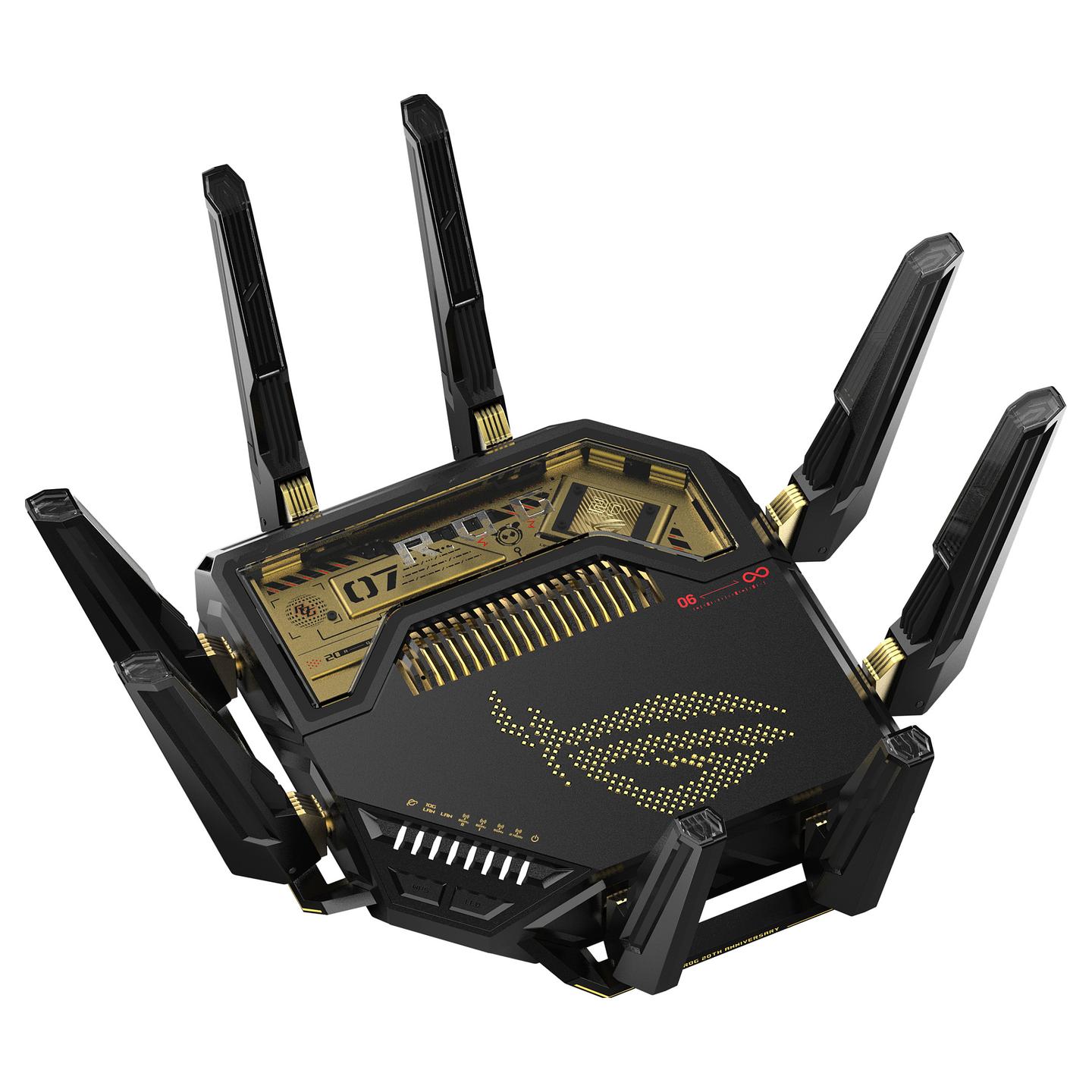 Ruter Gaming ASUS ROG Rapture GT-BE98, Wi-Fi 7 BE25000, Quad-Band, deri në 25000Mbps, 10GbE + 2.5GbE – Zezë - 4