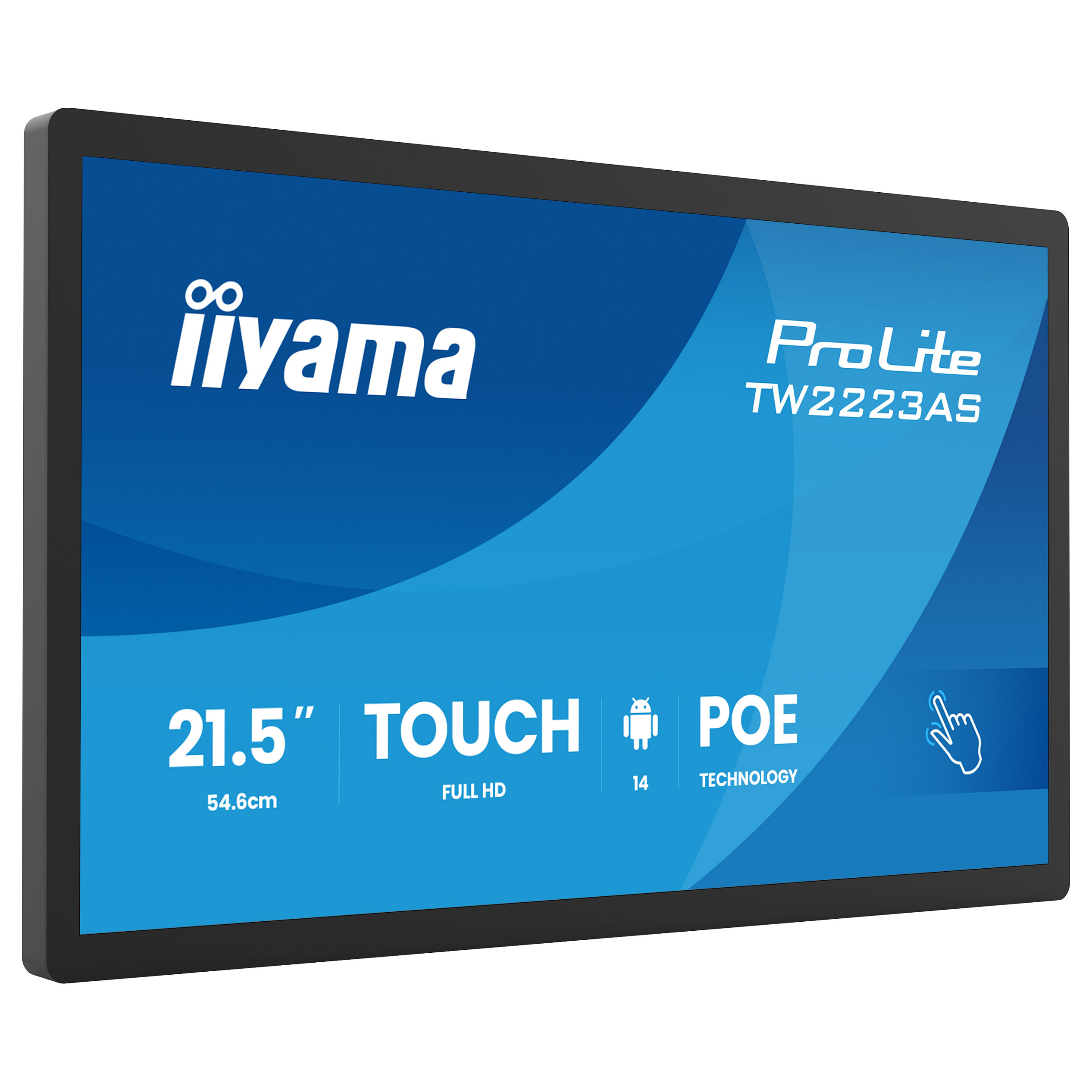 Monitor iiyama55.0cm TW2223AS-B3P / 21.5' / Full HD IPS Multi Touch / 14ms / USB-C+Card Reader - Zezë - 2