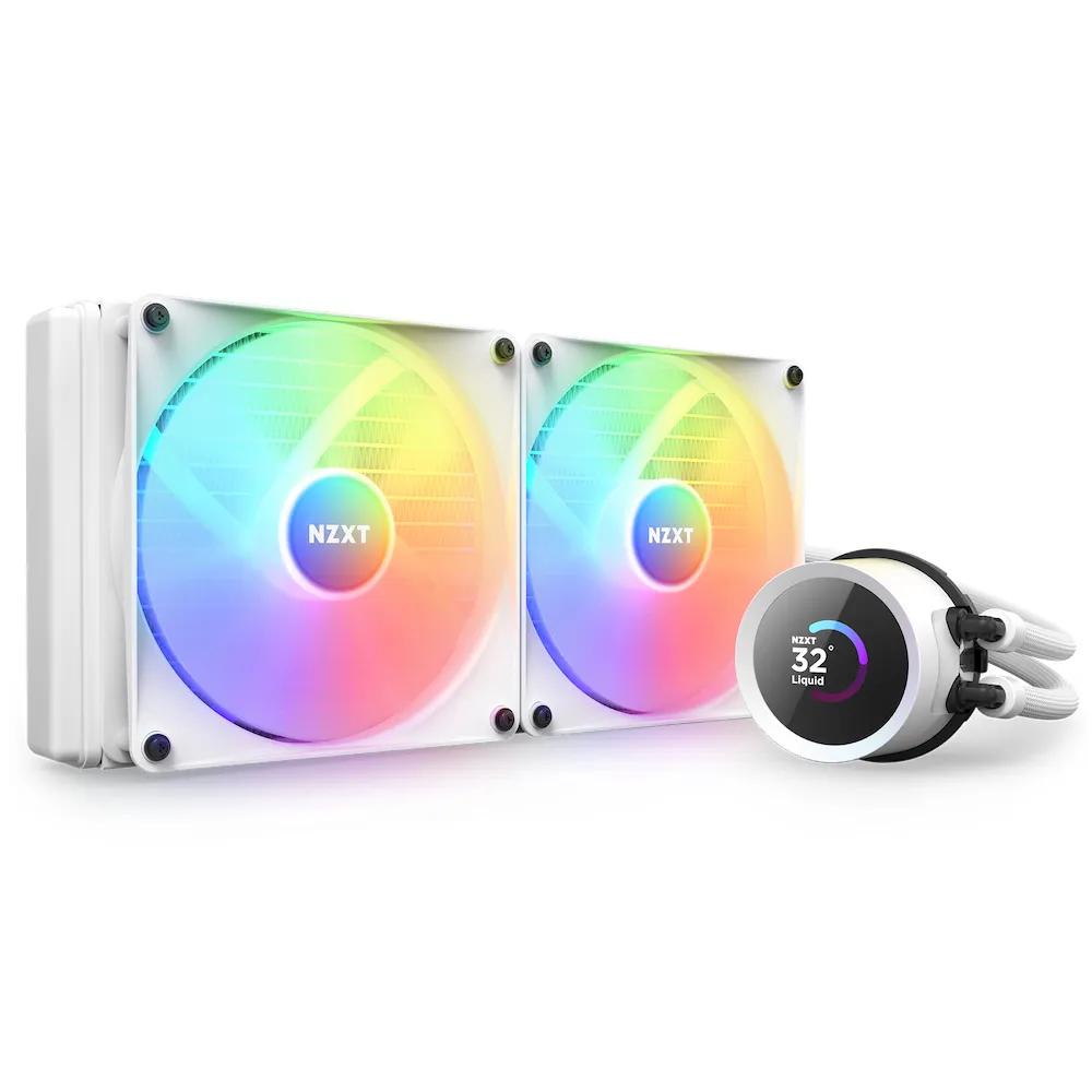 Ftohës për Procesor NZXT Kraken 280 RGB / LGA 1700, LGA 1851, AM5, AM4 / 280mm / 2x140mm RGB / LCD - Bardhë