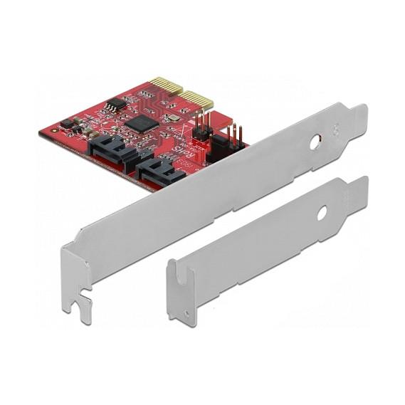 Kartë Zgjerimi PCI Express Delock 90406 / PCIe 2.0 x2 / 2x SATA 6Gbps / RAID 1 / Asmedia ASM1062R / Low Profile