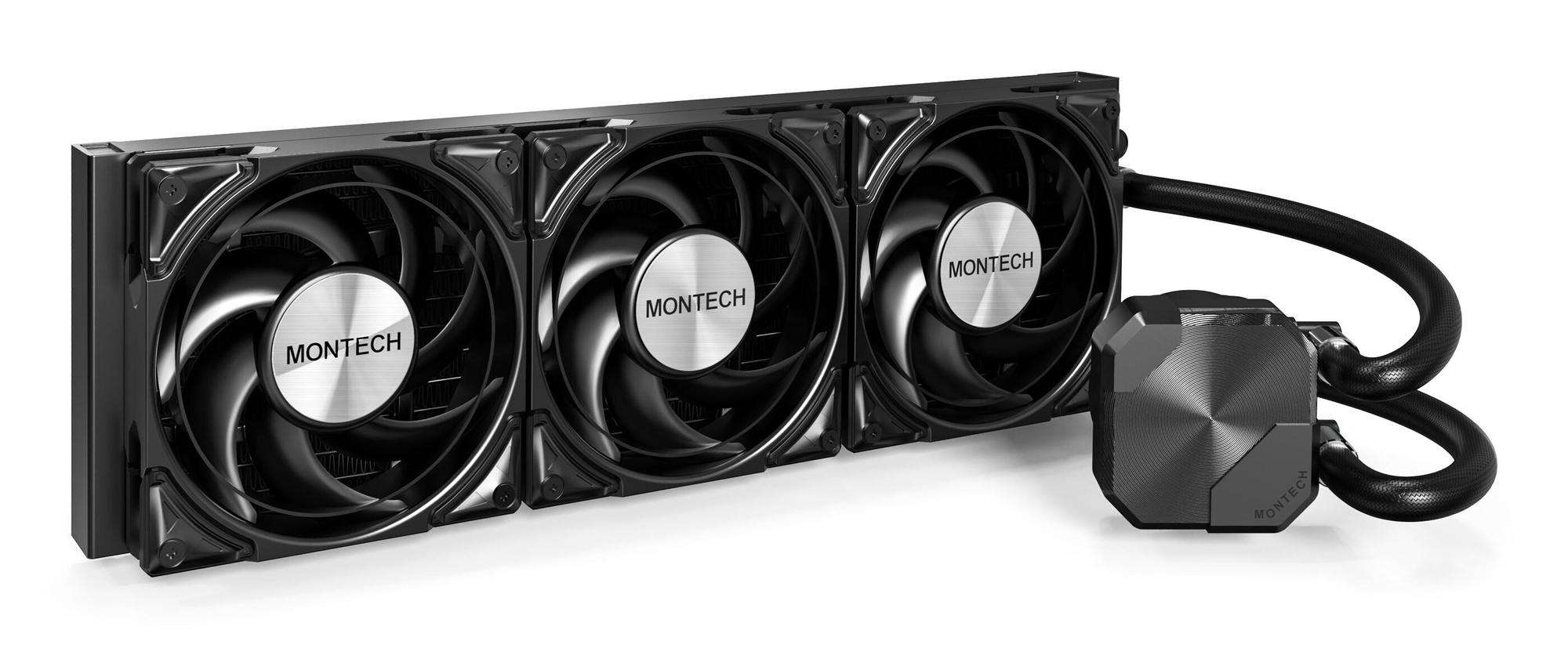 Ftohës me ujë për procesor Montech HyperFlow Silent 360 / 360mm / 3x 120mm Fan / 800-2200 RPM – Zezë