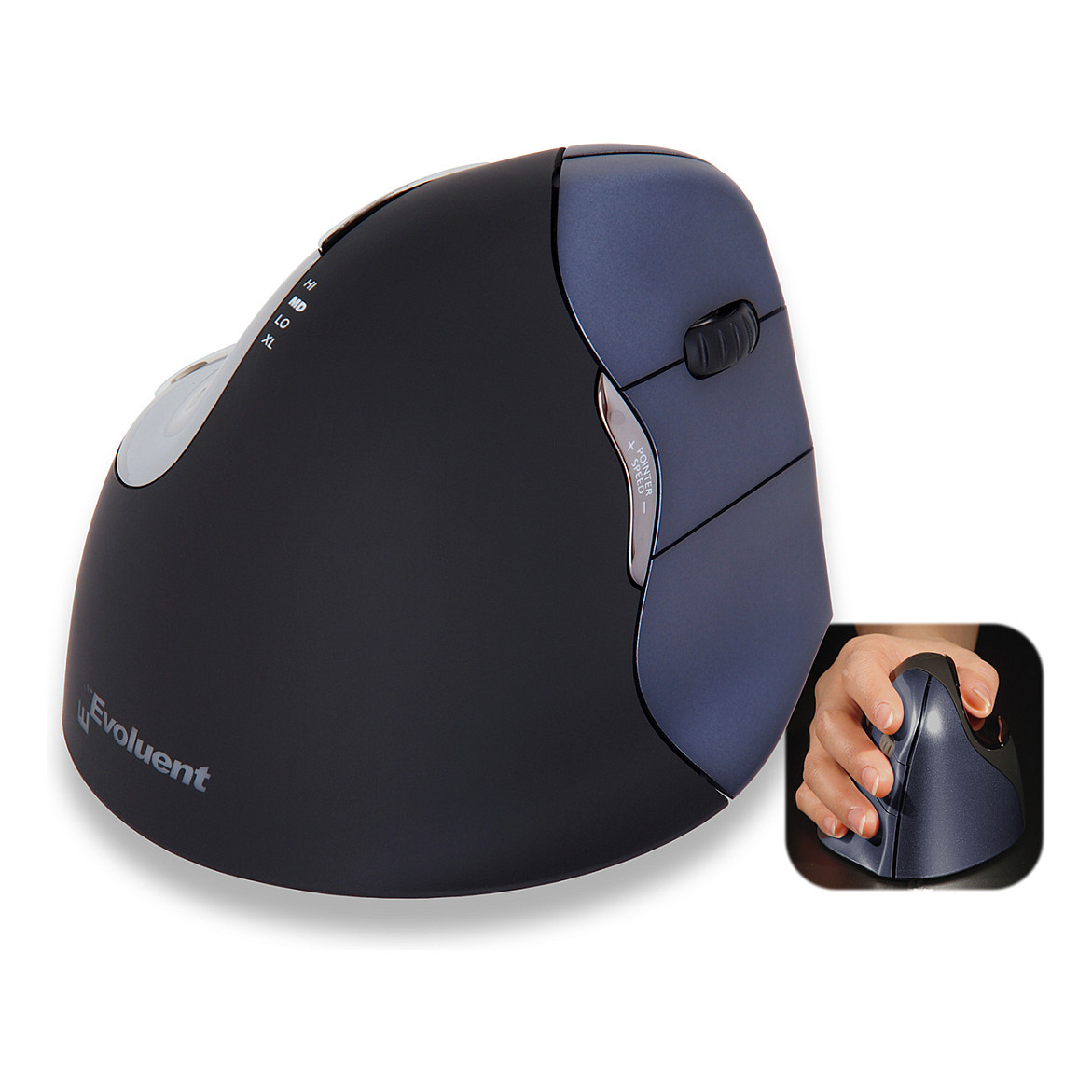 Maus pa Kabllo Evoluent Vertical Mouse 4 – Zezë/Argjend - 1