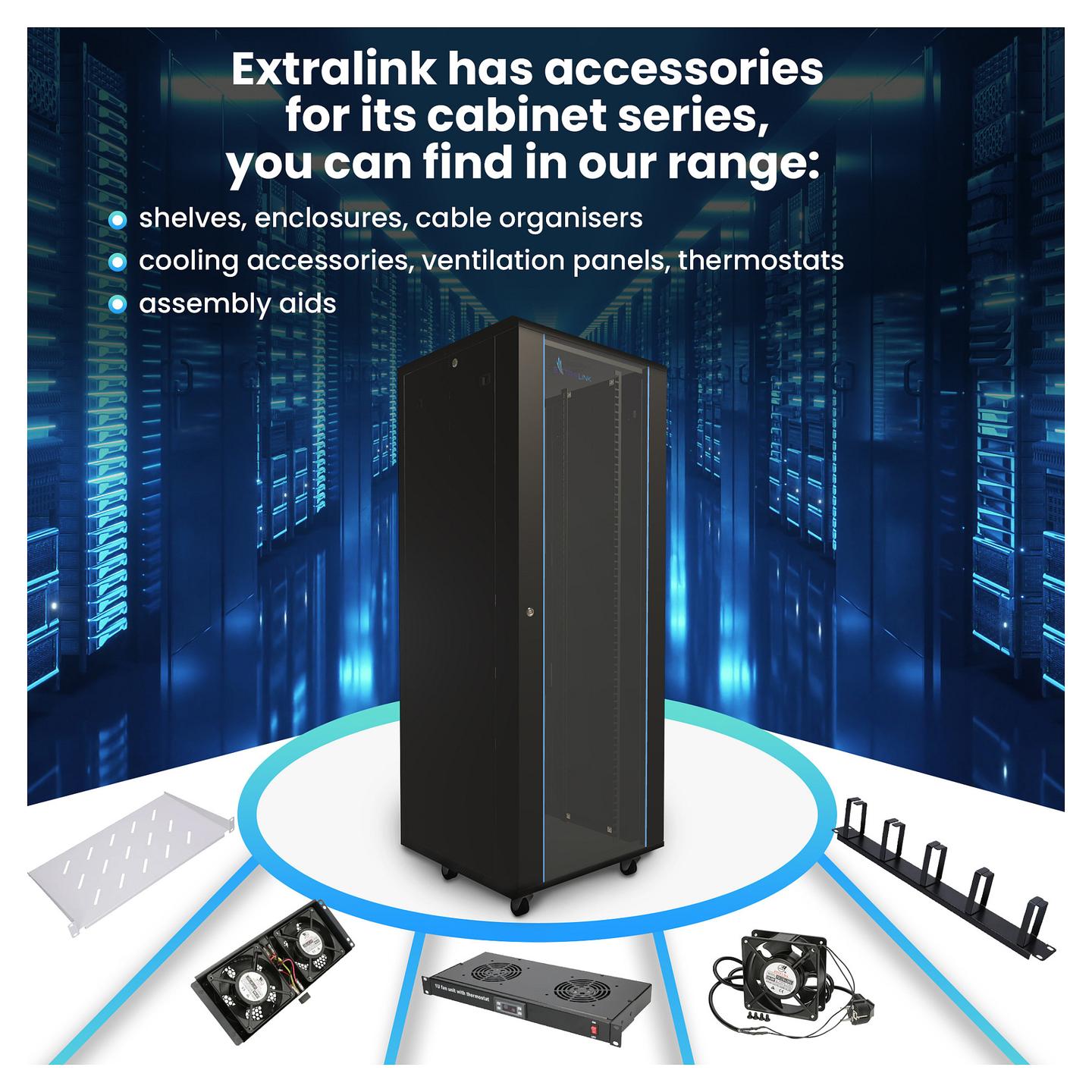 Rack Extralink EX.8611 / 42U / 600 × 1000 mm / 19" / Freestanding - Zezë - 18