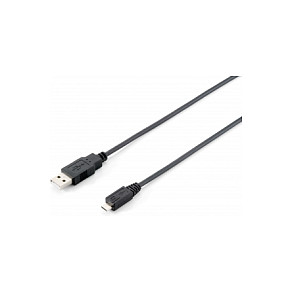 Kabllo Equip USB-A 2.0 & micro B St/St 1.00m Polybeutel / e zezë - 1