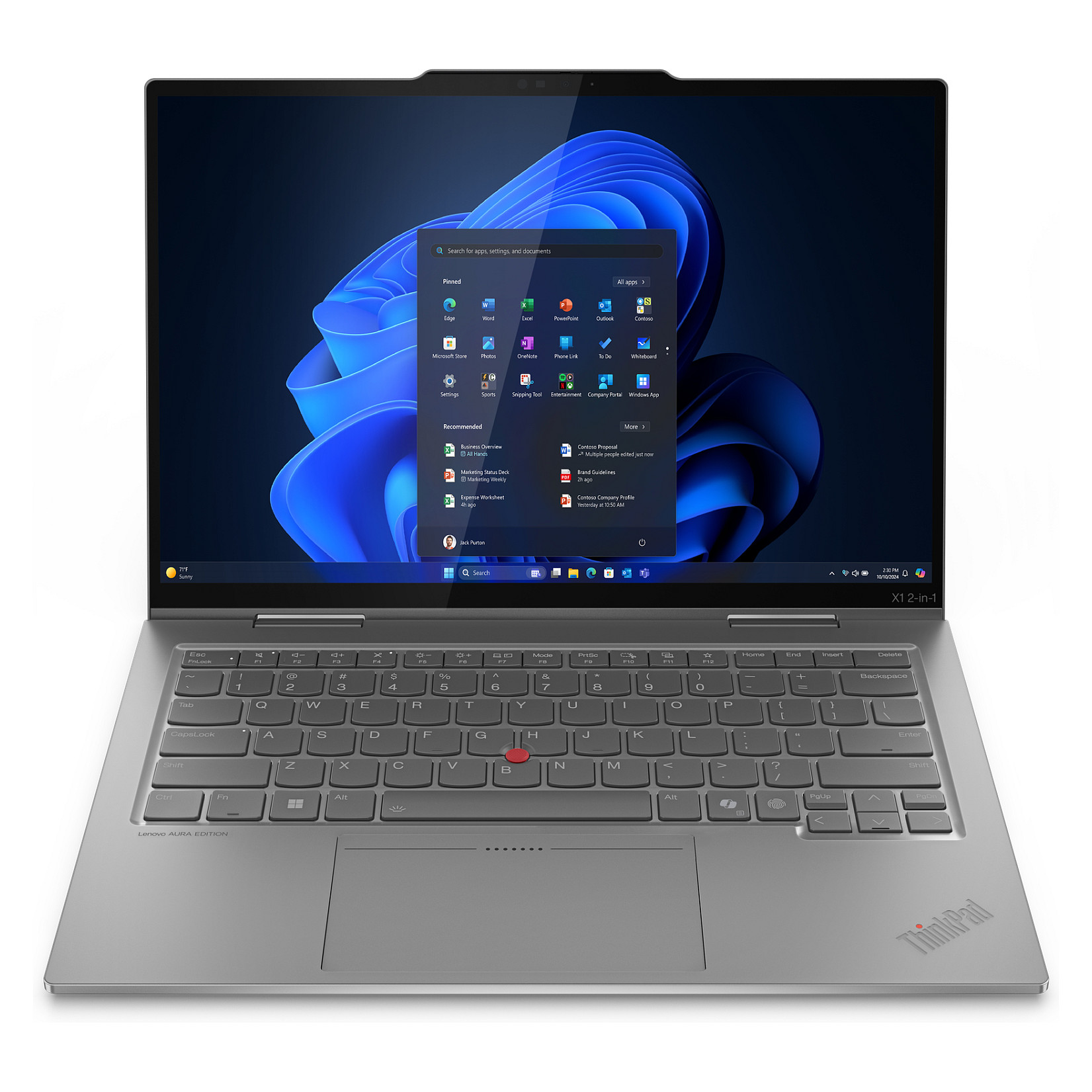 Laptop Lenovo X1 2in1 G10 / Ultra 7 258V / 32GB LPDDR5 / 1TB / 14" 2.8K OLED Touch / 5G / Intel Arc 140V / DE  / Gri - 1