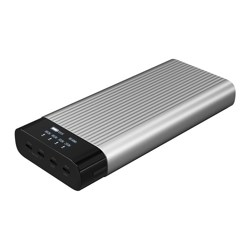 Powerbank HYPER HyperJuice HJ245B, 27000mAh, 245W, 4x USB-C, 2x 100W + 2x 65W, OLED - Zezë, Argjend - 3