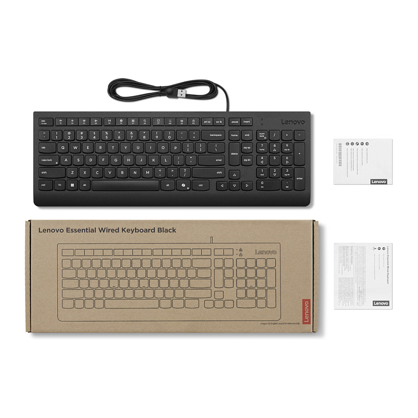 Tastierë me kabllo Lenovo Essential / German Layout - Zezë - 3