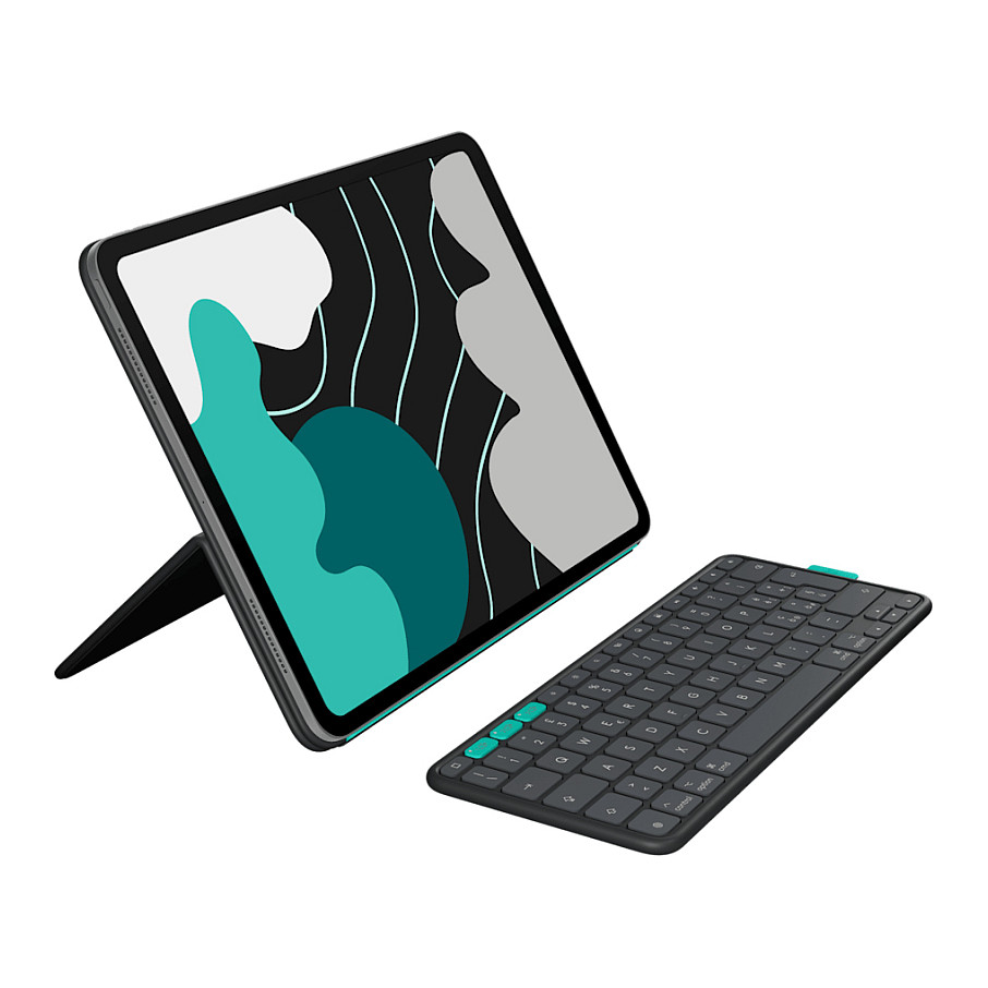 Logitech Flip Folio Wireless Keyboard Case, Bluetooth, Multi-Device, Easy-Switch, Graphite – 920-013376