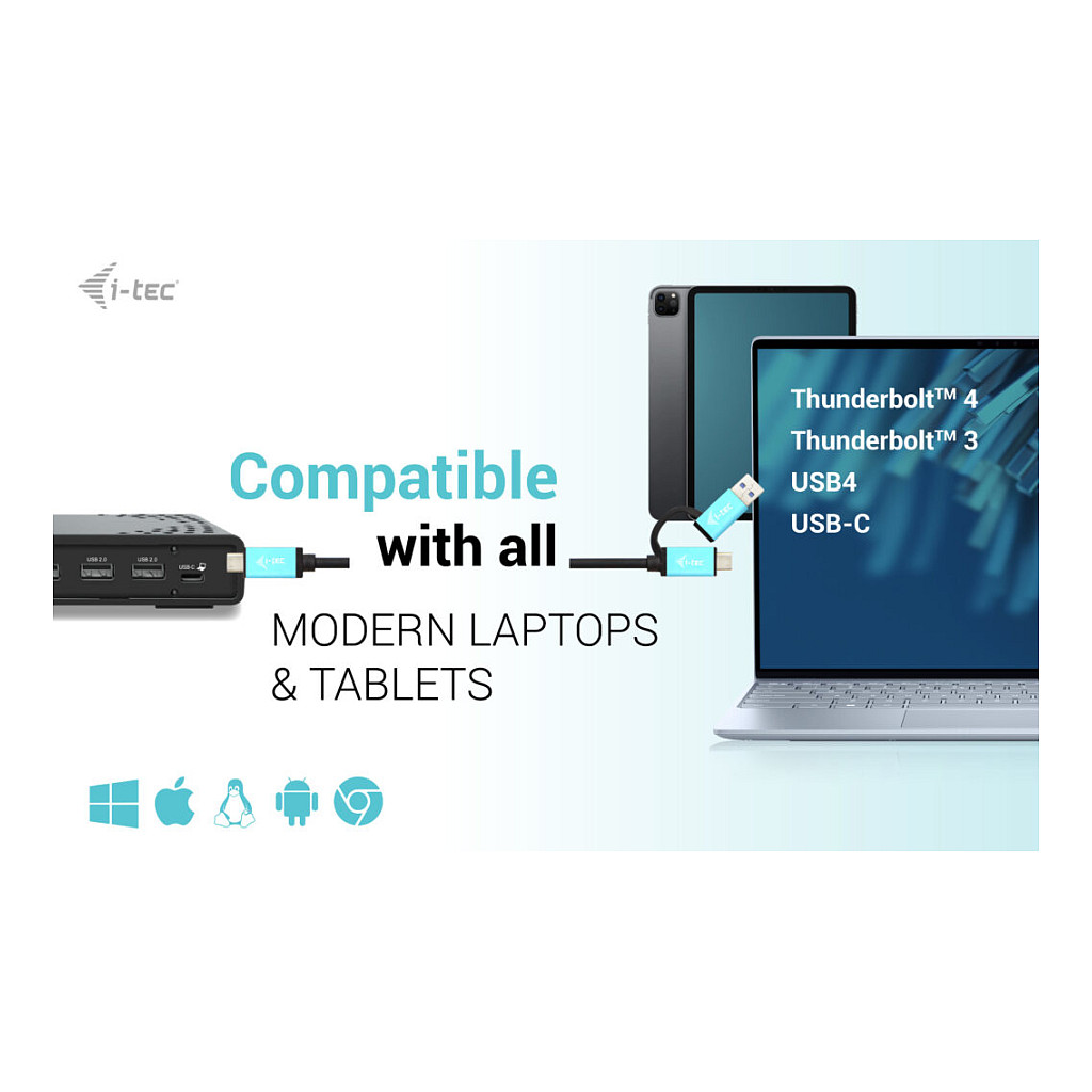 Docking Station D I-TEC USB-C / USB4 Thunderbolt 3 + PD - 6