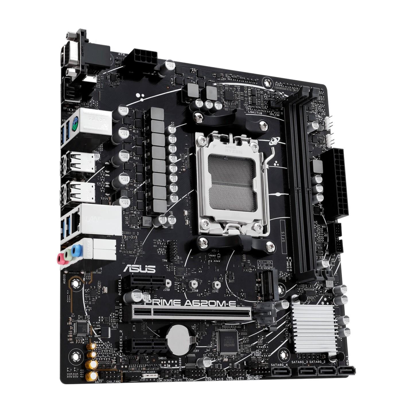 Motherboard ASUS PRIME A620M-E-CSM, AMD AM5, A620, Micro-ATX, DDR5 deri në 96GB, PCIe 4.0, M.2, 1Gb Ethernet –  - 3