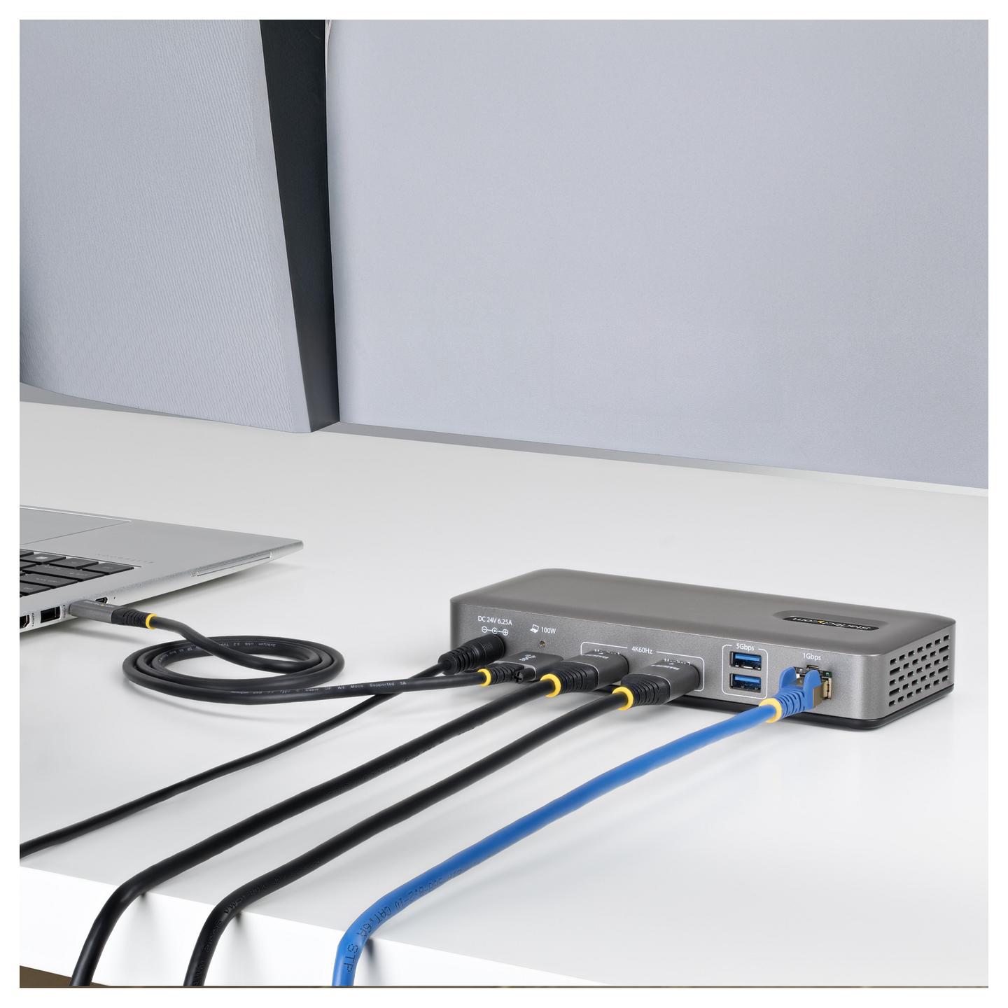 Docking Station StarTech 196UE-USBC-DOCK, USB-C, 2x HDMI 4K@60Hz, Gigabit Ethernet, 100W PD - Gri - 4