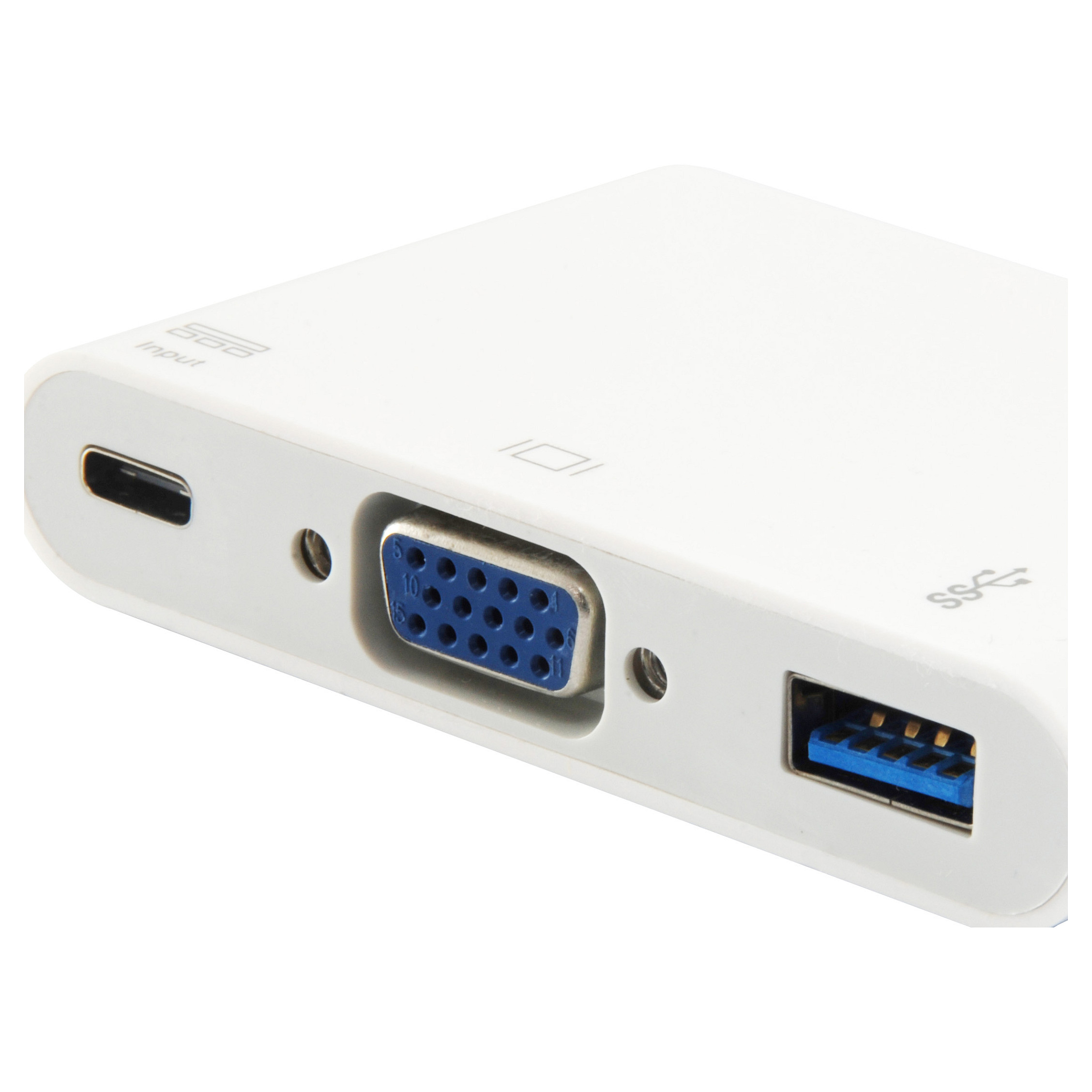 Docking Station Equip USB-C / VGA / USB 3.0 / 60W PD / Kabllo 15cm - Bardhë - 5