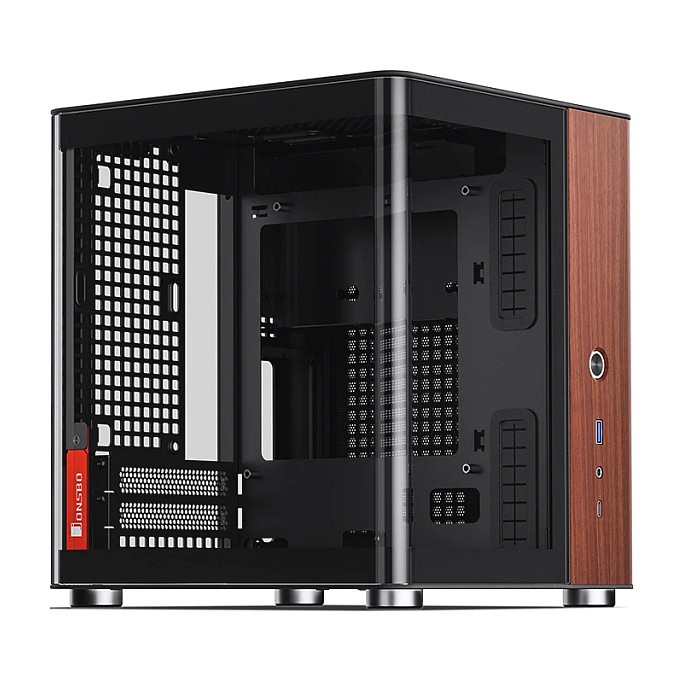 Kasë PC JONSBO TK-0 / Mini Tower / Mini-ITX / Tempered Glass / Wood - Zezë - 8