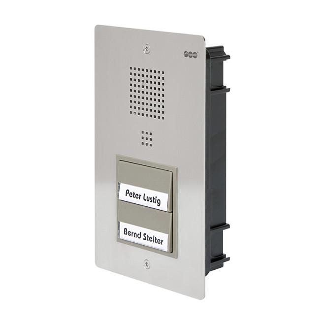 Interfon Dere Auerswald TFS-Dialog 312 / 90056 / 2 Butona Zile / Portë Analoge a/b / Hands-Free / IP22 / Çelik Inoks