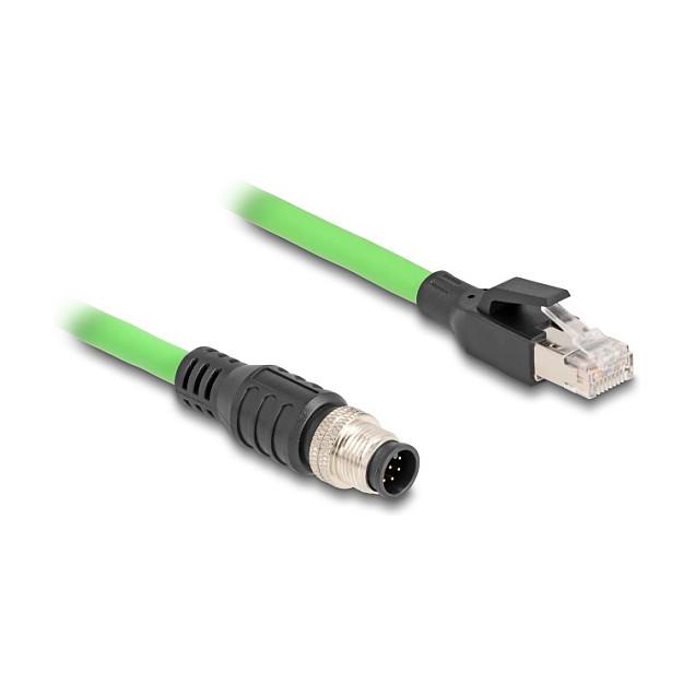 Kabllo për Rrjet DeLOCK 80421 / M12 A-coded 8-pin Mashkull → RJ-45 Mashkull / SF/UTP / 1m - Gjelbër - 3