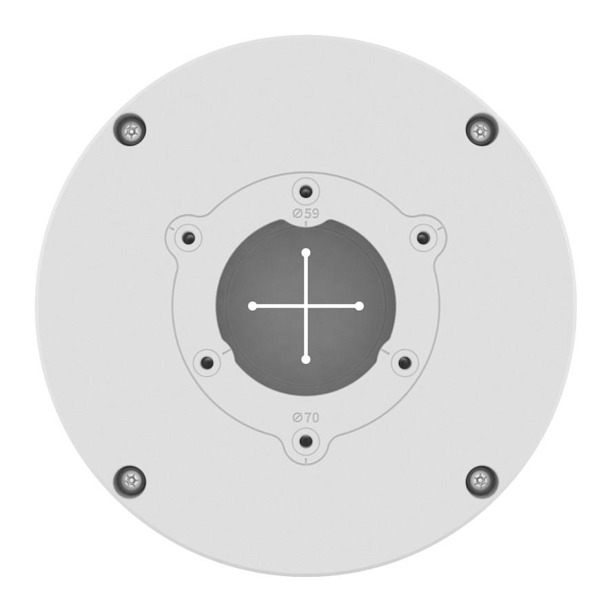 Kuti Lidhëse për Kamerë Hanwha Wisenet SBO-140BW, Alumini, Ø143 × 50.8mm, 420g, TR20 - Bardhë - 2