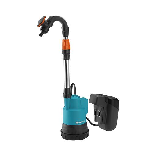 Pompë për Fuçi Shiu me Bateri GARDENA 2000/2 18V P4A, 2000 l/h, 2 bar, 18V, P4A Solo - Blu/Zezë