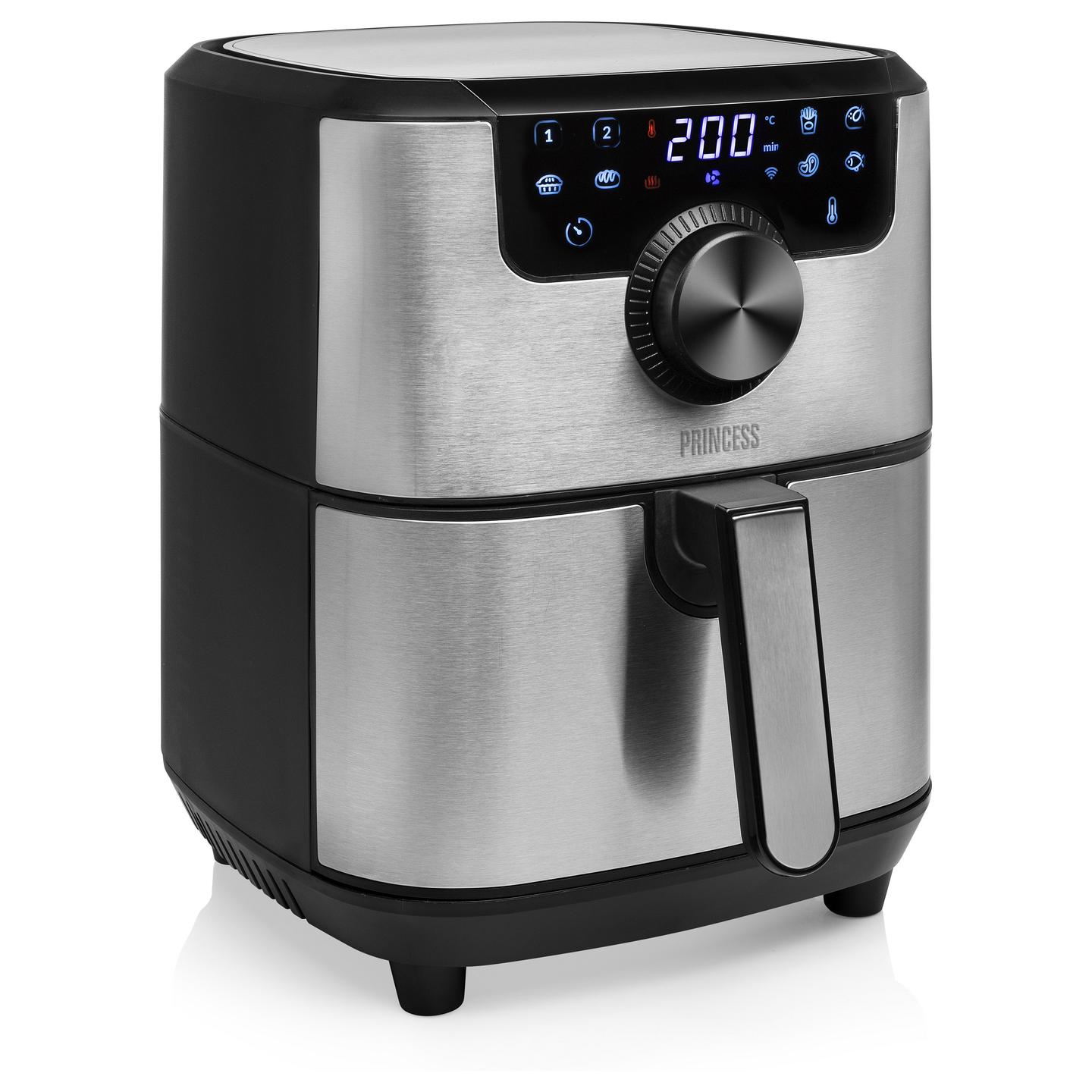 Fryer Princess Smart Aerofryer / 182037 / 4.5L / 1500W / 8 Programe / 80–200°C / LCD / Wi-Fi / Keep Warm – Argjend/Zezë