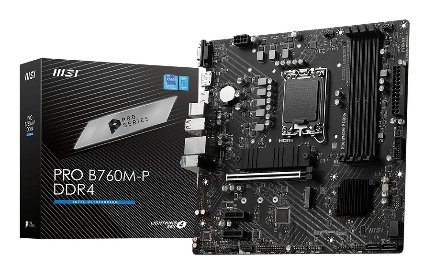 Pllakë Amë MSI PRO B760M-P DDR4 / Intel B760 / LGA 1700 / mATX / DDR4 / PCIe 4.0 - 3