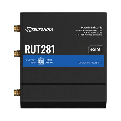 Teltonika, RUT281, Ruter, Wi-Fi 4, N300, Single-Band, 4G LTE Cat 4, 150Mbps, 2× 10/100Mbps Ethernet, Mini-SIM + eSIM, Zezë