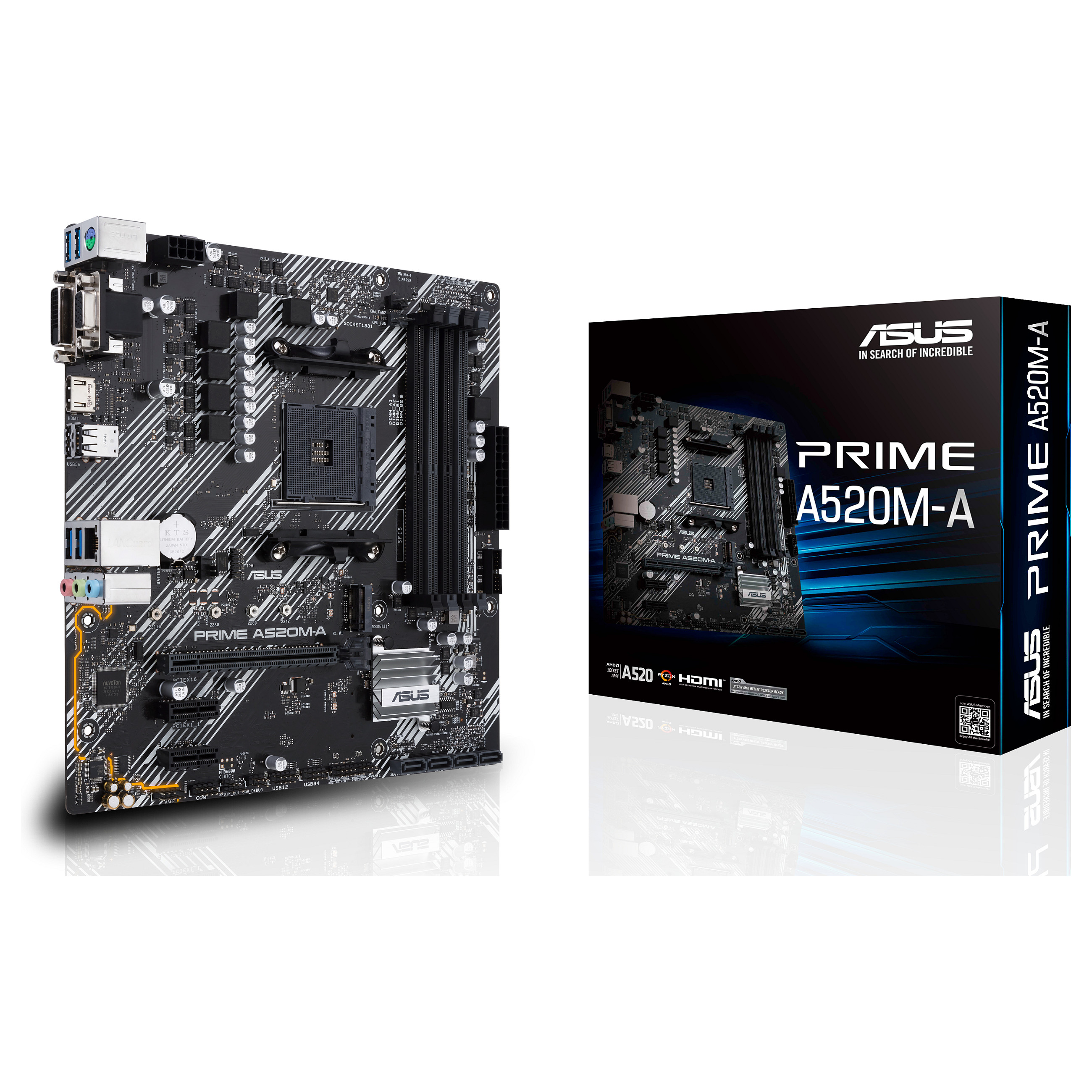 Pllakë Amë AMD AM4 ASUS PRIME A520M-A II/CSM / DDR4 / HDMI+DP+VGA - 1