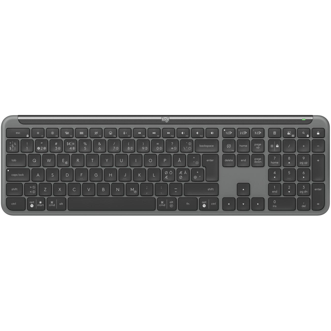 Tastierë Pa kabllo Logitech Signature Slim K950 / Bluetooth 5.1 LE + Logi Bolt / Full-Size / QWERTY / Pan Nordic - Grafit - 3