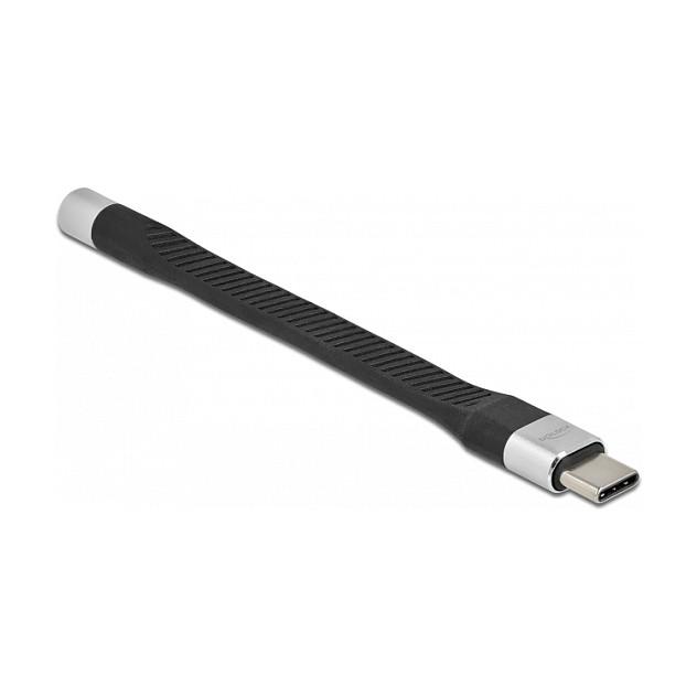 Adapter Audio DeLOCK 86942, USB-C mashkull në Jack Stereo 3.5 mm femër, 24-bit/96 kHz, 10 cm - Argjend/Zezë