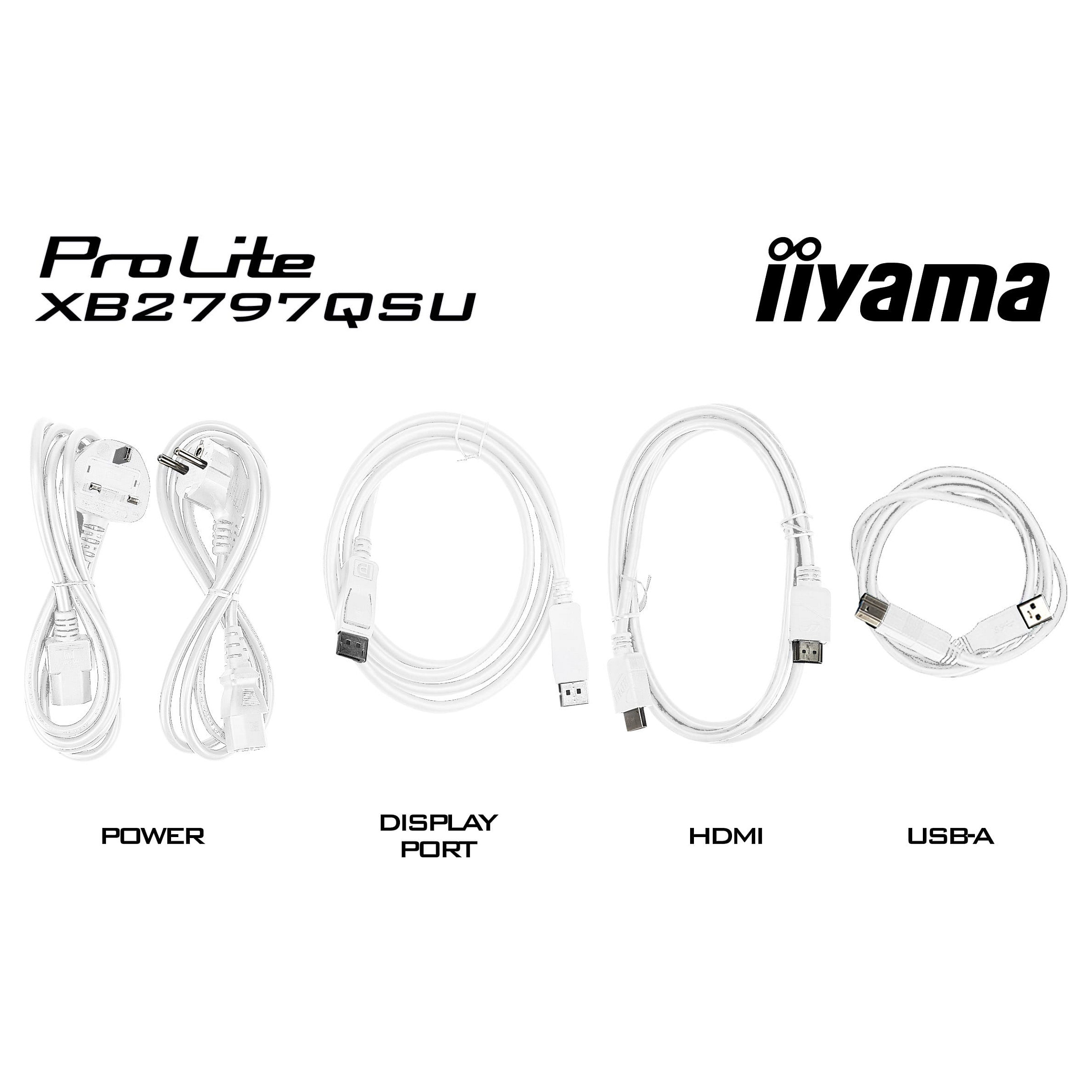 Monitor iiyama ProLite XB2797QSU-W1 / 27"/ Quad HD IPS / LED / 75Hz / 1ms / HDMI+USB+DP - Bardhë - 26
