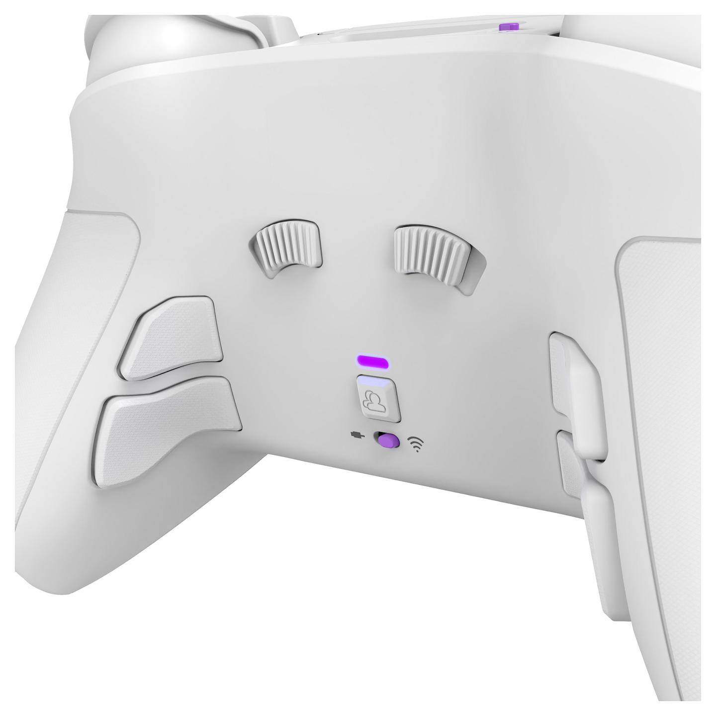 Kontroller Gaming PDP Victrix Pro BFG / 052-002-WH / Wireless + USB-C / PS5, PS4 & PC / Modular / 2000 mAh / 20 orë – Bardhë/Vjollcë - 9
