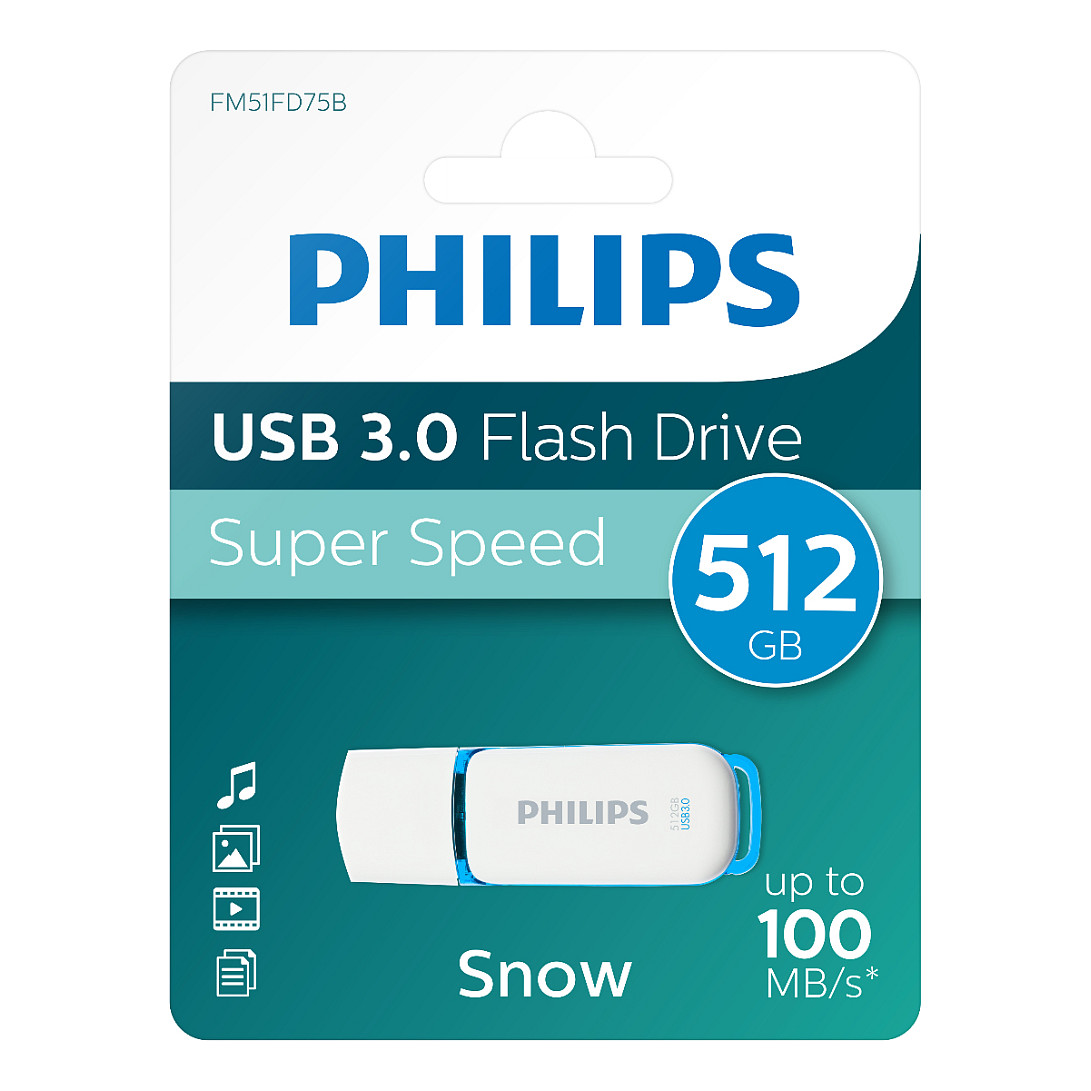 USB Flash Drive / Philips Snow Edition / 512 GB / USB 3.0 / Blu - 3