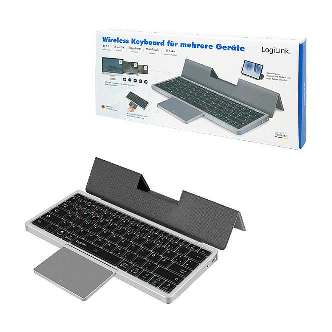 Tastierë Pa kabllo LogiLink ID0214 / Bluetooth / Touchpad Multi-Touch / 3 Pajisje / USB-C - Hiri - 6