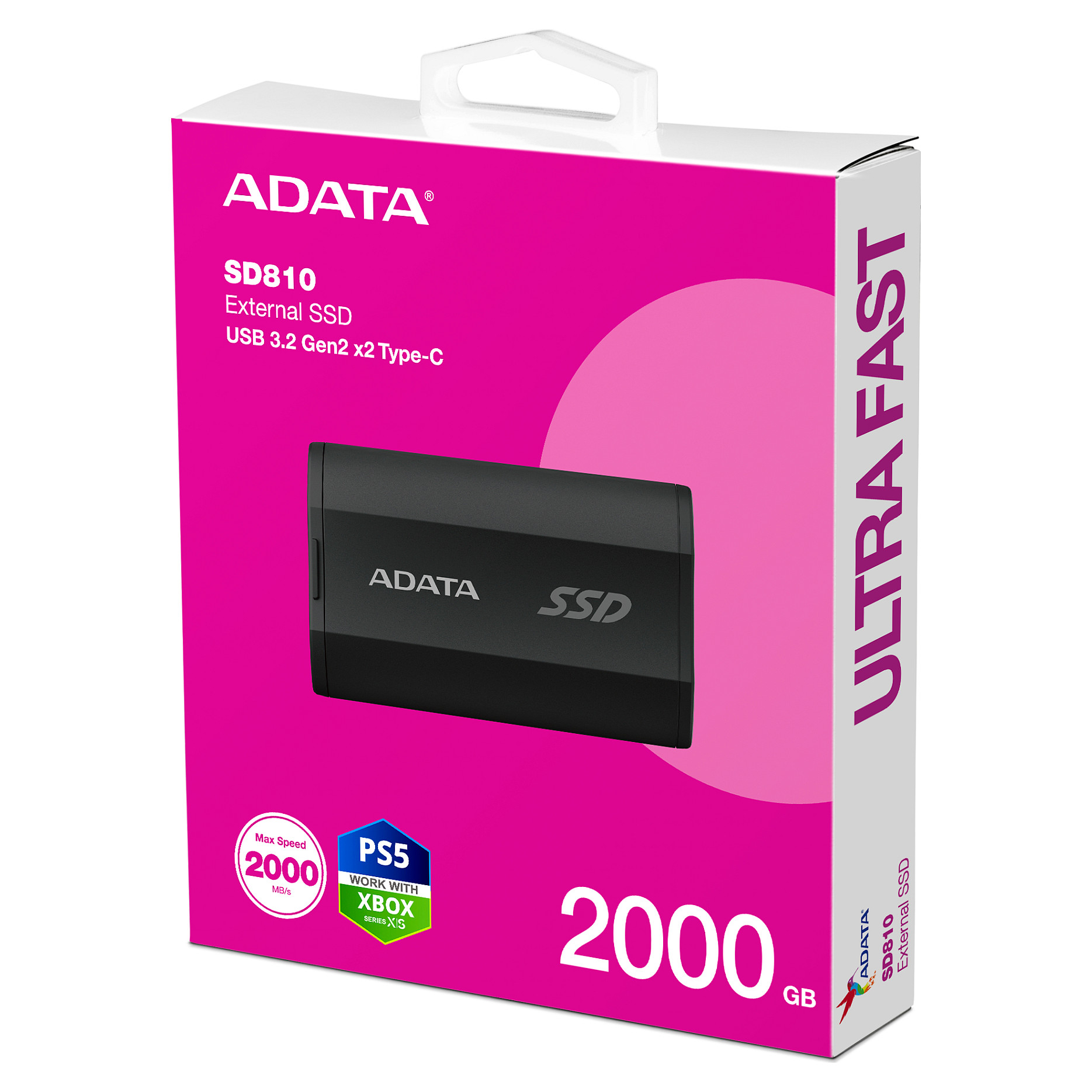 SSD të Jashtme ADATA SD810 / 2TB / USB-C 3.2 Gen 2x2 (20 Gbit/s) - Zezë - 6