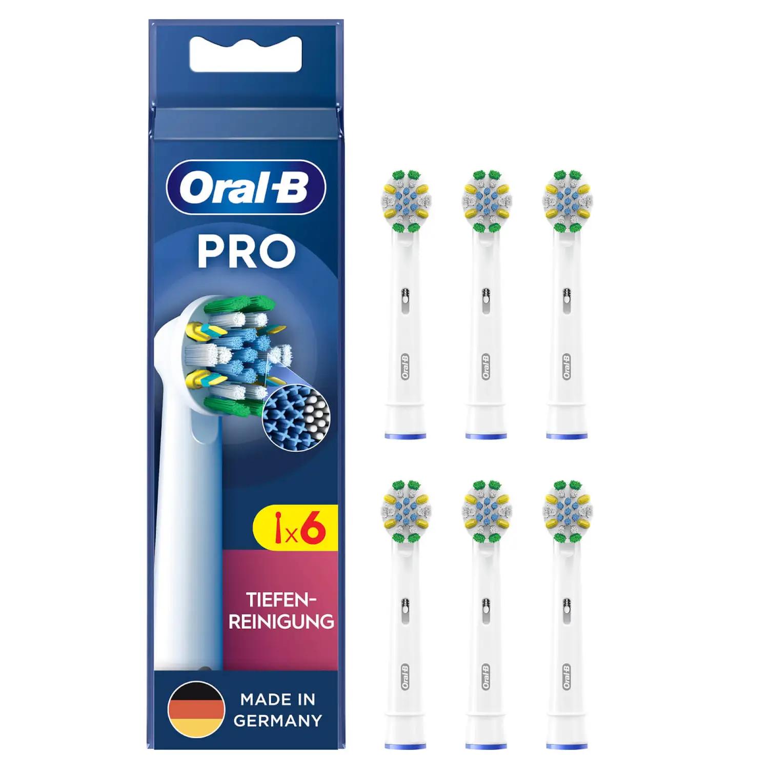 Koka zëvendësuese për furçë elektrike Oral-B Pro Tiefenreinigung / 6 copë – E Bardhë