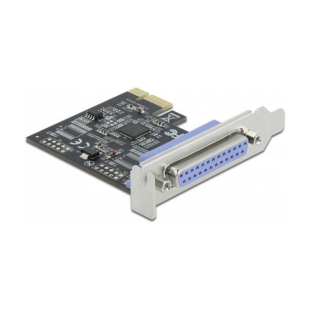 Kartë Zgjerimi PCI Express Delock 90500 / PCIe x1 / 1x Parallel DB25 / IEEE 1284 / ASIX AX99100 / 1.5Mbps / Low Profile