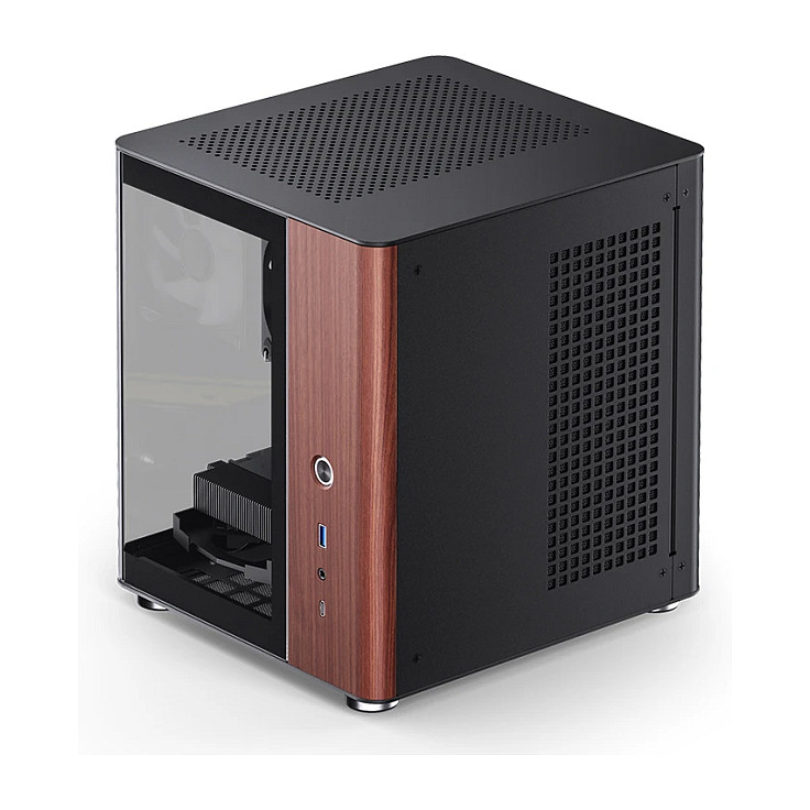 Kasë PC JONSBO TK-0 / Mini Tower / Mini-ITX / Tempered Glass / Wood - Zezë - 10
